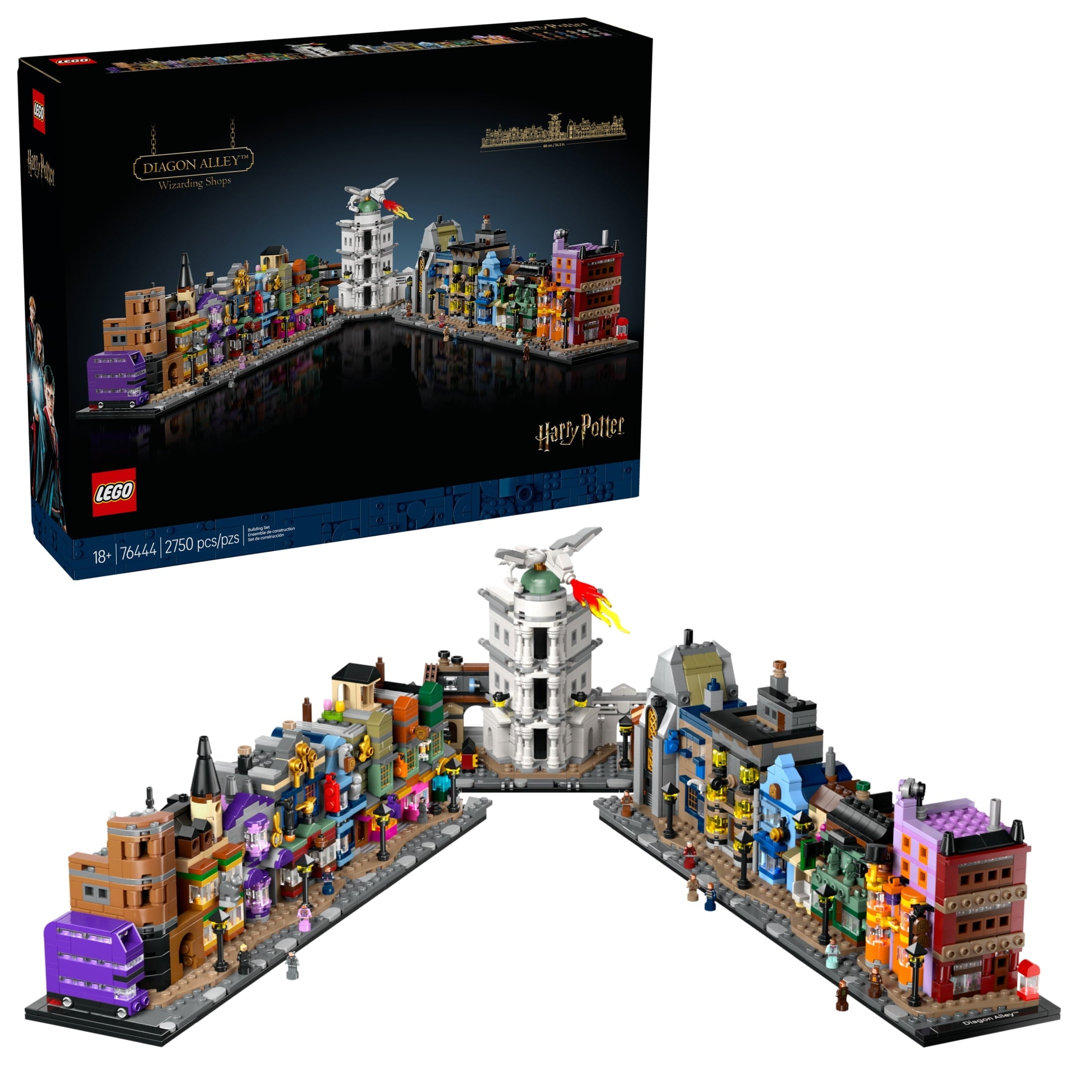 LEGO Harry Potter Diagon Alley Wizarding Shops Building Set for Adults - Collectible Kit for Harry Potter Fans with 12 Microfigures - Gift for Christmas - 76444